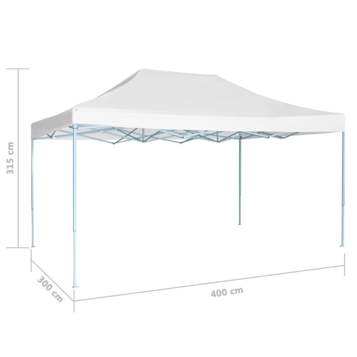 Tente de réception pliable professionnelle 3x4 m Acier Blanc – Image 4