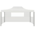 Tente de réception pliable avec 3 parois 3x4 m Acier Blanc – Image 2
