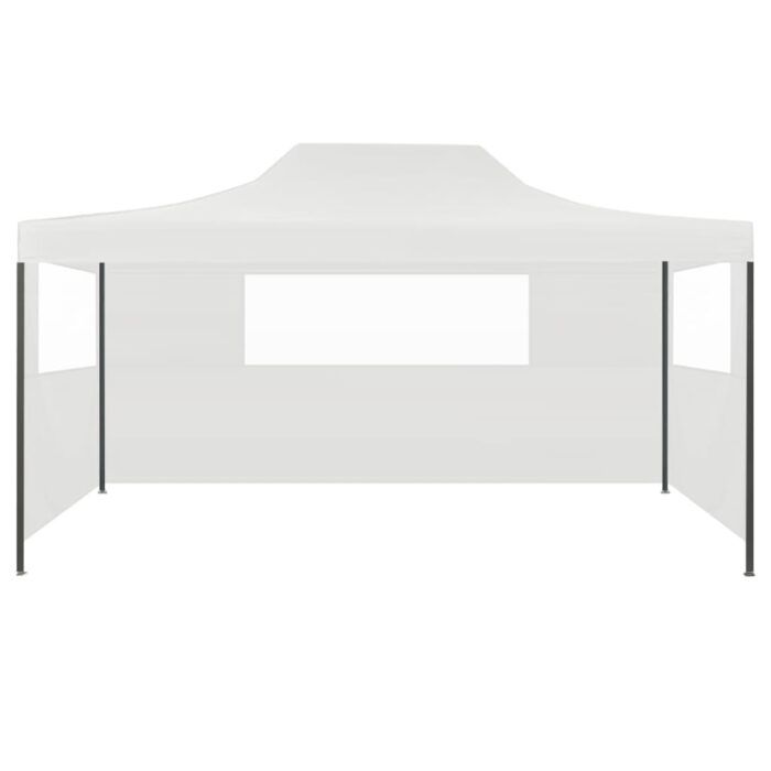 Tente de réception pliable avec 3 parois 3x4 m Acier Blanc – Image 2