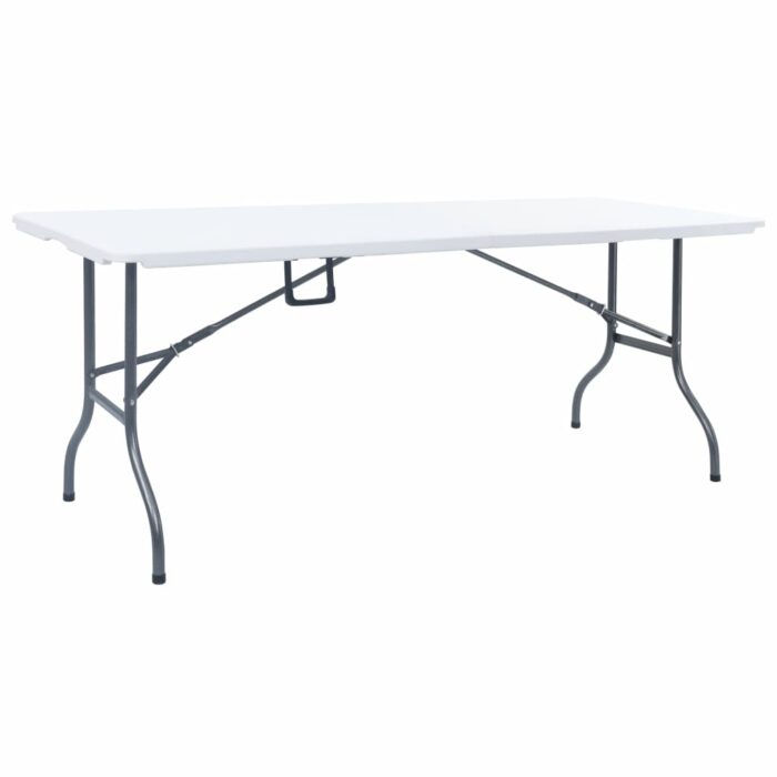 Table pliable de jardin Blanc 180x72x72 cm PEHD – Image 1