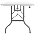 Table pliable de jardin Blanc 180x72x72 cm PEHD – Image 2