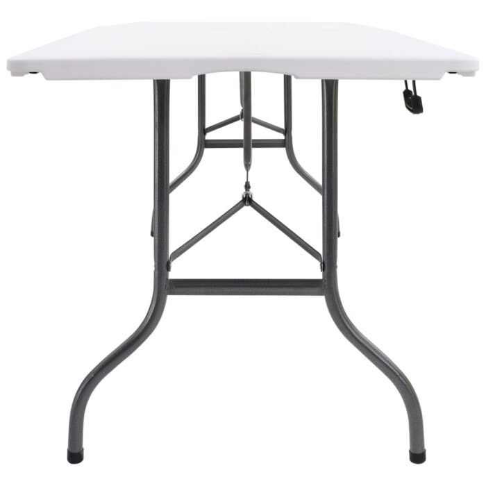 Table pliable de jardin Blanc 180x72x72 cm PEHD – Image 2