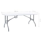 Table pliable de jardin Blanc 180x72x72 cm PEHD – Image 7