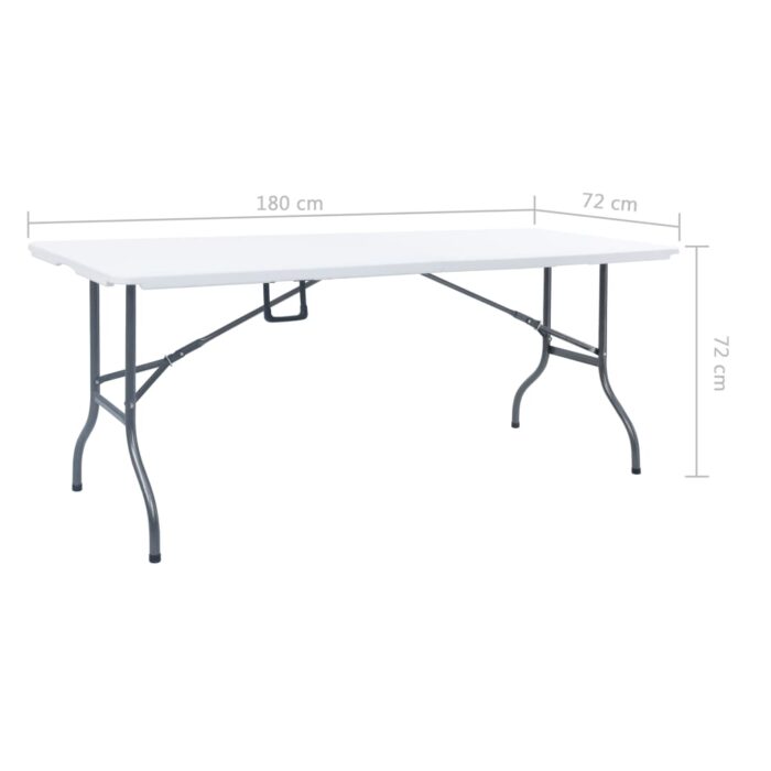 Table pliable de jardin Blanc 180x72x72 cm PEHD – Image 7