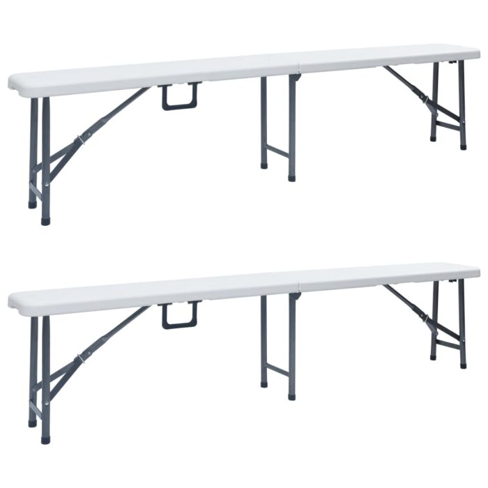 VXL8719883800783_a_en_hd_1.jpg Bancs de jardin pliables lot de 2 180 cm PEHD Blanc – Image 1