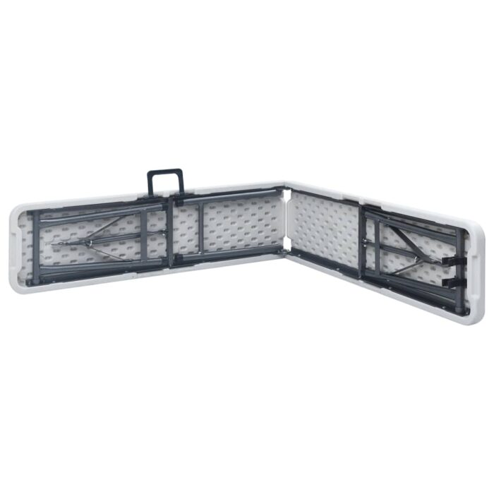 Bancs de jardin pliables lot de 2 180 cm PEHD Blanc – Image 3