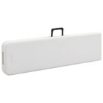 Bancs de jardin pliables lot de 2 180 cm PEHD Blanc – Image 4