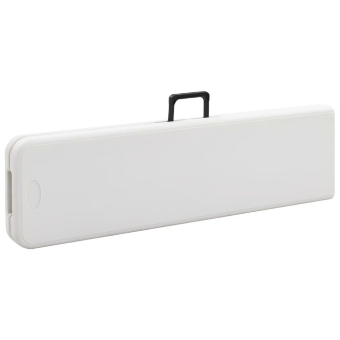 Bancs de jardin pliables lot de 2 180 cm PEHD Blanc – Image 4