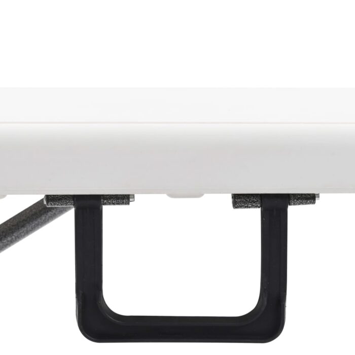 Bancs de jardin pliables lot de 2 180 cm PEHD Blanc – Image 6