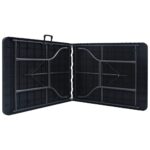 Table pliable de jardin Noir 180x75x72 cm PEHD Imitation rotin – Image 2