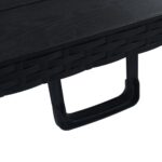Table pliable de jardin Noir 180x75x72 cm PEHD Imitation rotin – Image 3