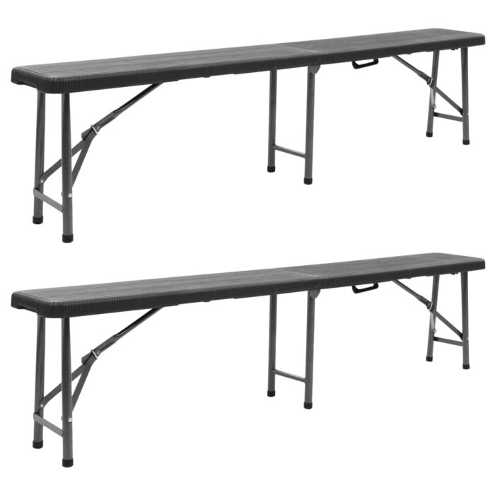 VXL8719883800806_a_en_hd_1.jpg Bancs de jardin pliables lot de 2 180 cm PEHD Noir – Image 1