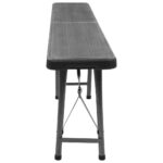 Bancs de jardin pliables lot de 2 180 cm PEHD Noir – Image 4