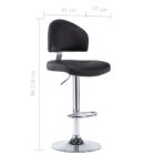 Tabourets de bar lot de 2 noir similicuir – Image 7