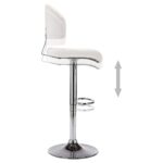 Tabourets de bar lot de 2 blanc similicuir – Image 4