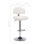 Tabourets de bar lot de 2 blanc similicuir – Image 6