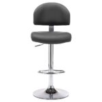 Tabourets de bar lot de 2 gris similicuir – Image 2