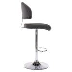 Tabourets de bar lot de 2 gris similicuir – Image 3
