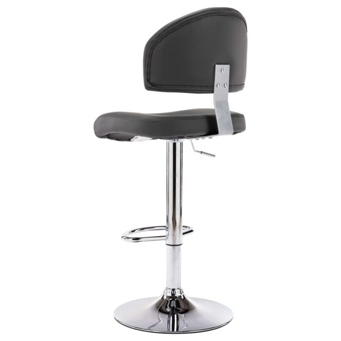 Tabourets de bar lot de 2 gris similicuir – Image 4