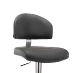 Tabourets de bar lot de 2 gris similicuir – Image 5