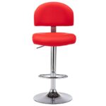 Tabourets de bar lot de 2 rouge similicuir – Image 2