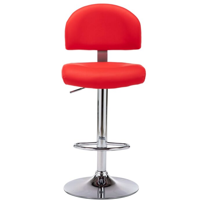 Tabourets de bar lot de 2 rouge similicuir – Image 2