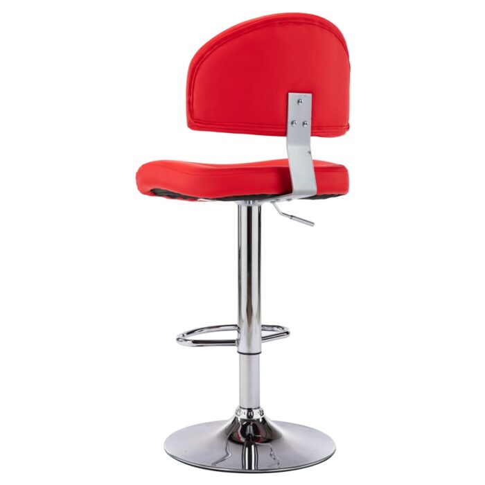 Tabourets de bar lot de 2 rouge similicuir – Image 3