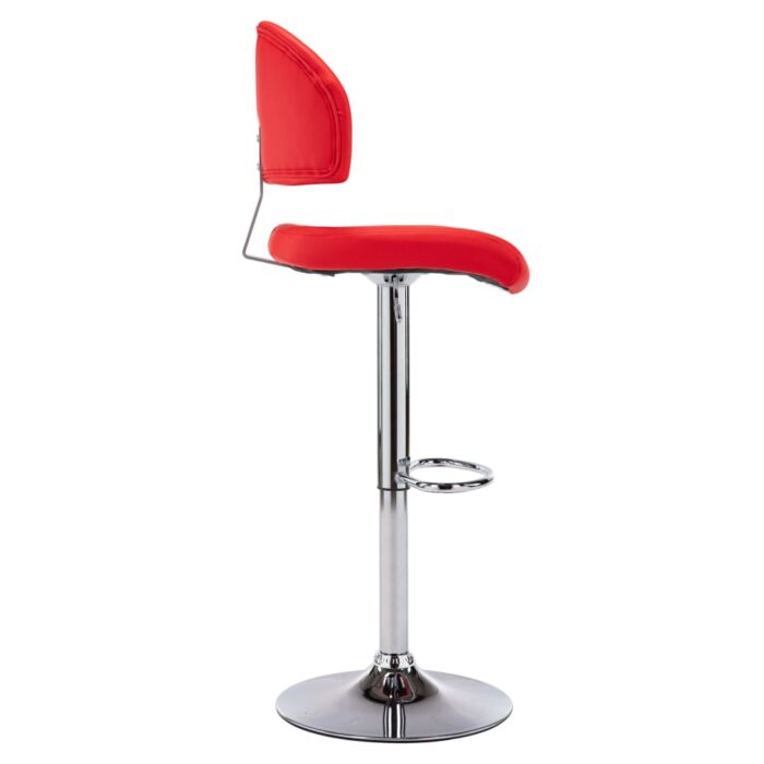 Tabourets de bar lot de 2 rouge similicuir – Image 4