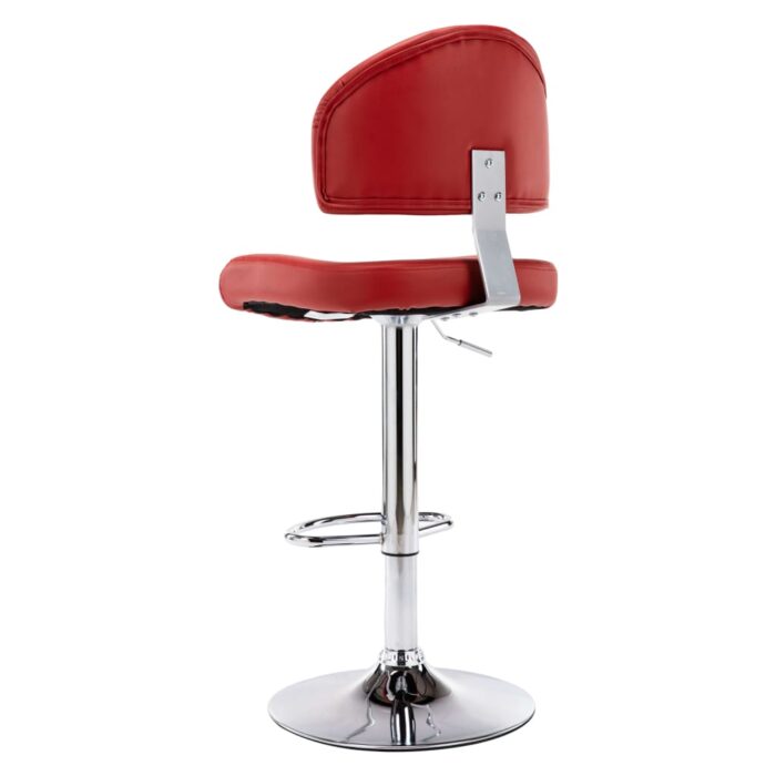Tabourets de bar lot de 2 rouge bordeaux similicuir – Image 2