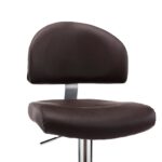 Tabourets de bar lot de 2 marron similicuir – Image 6