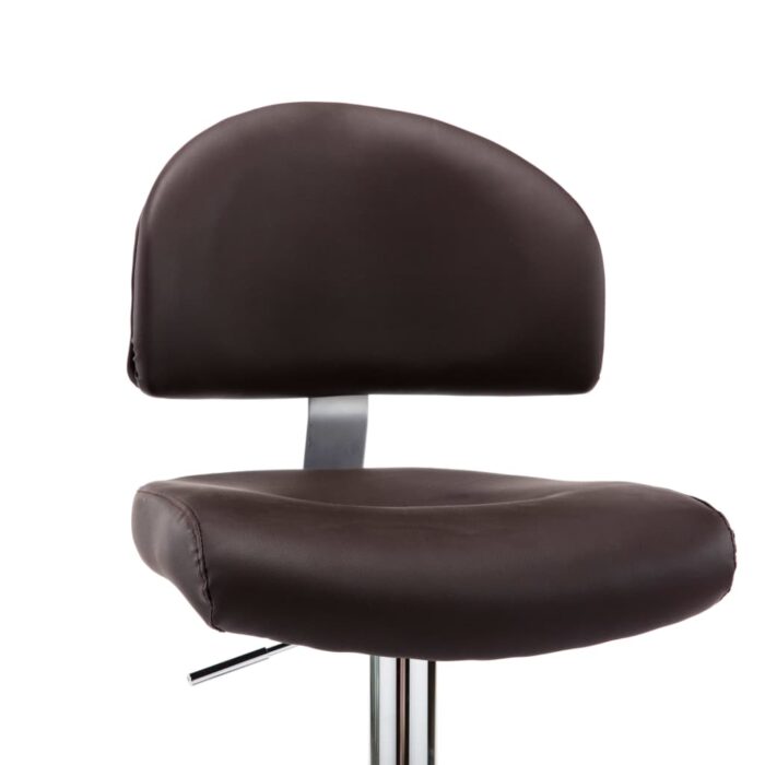 Tabourets de bar lot de 2 marron similicuir – Image 6