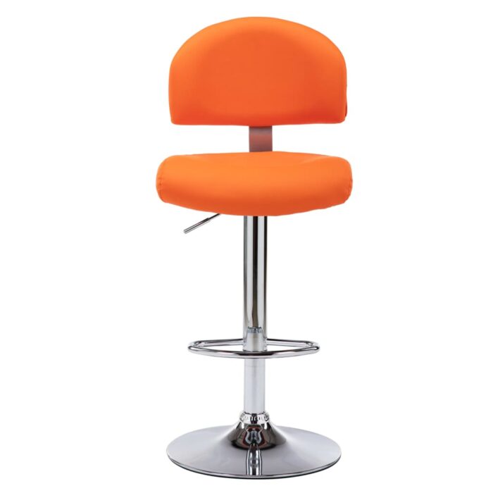 Tabourets de bar lot de 2 orange similicuir – Image 2