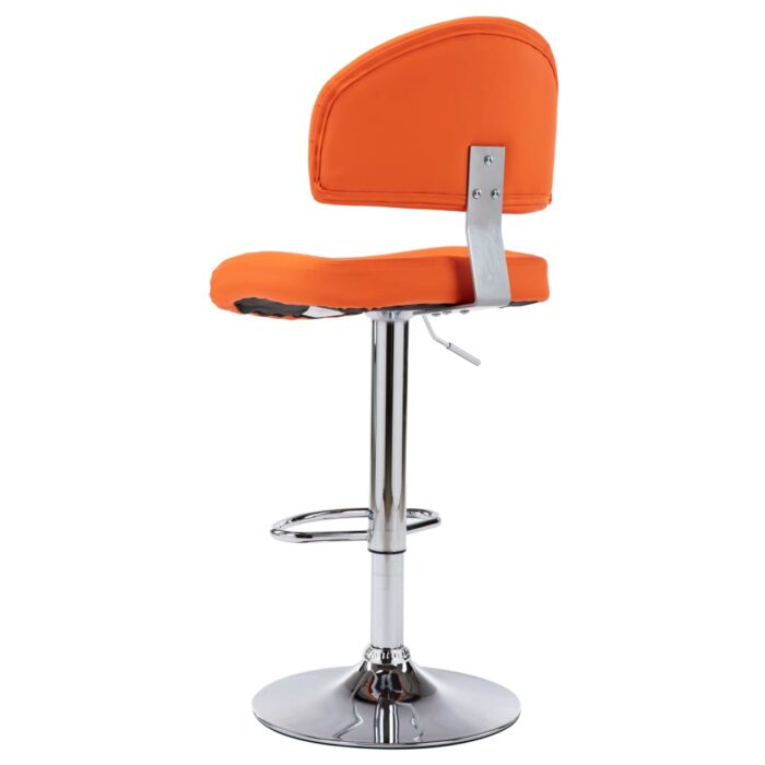 Tabourets de bar lot de 2 orange similicuir – Image 3