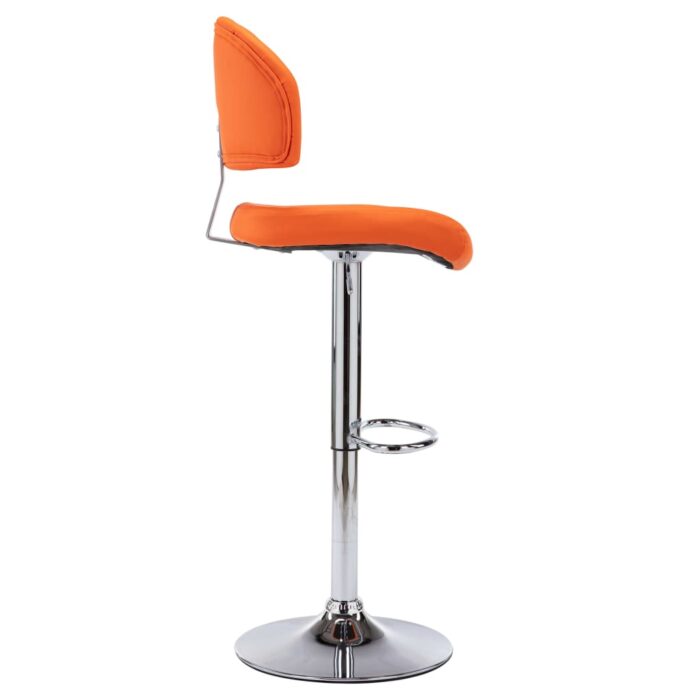 Tabourets de bar lot de 2 orange similicuir – Image 4