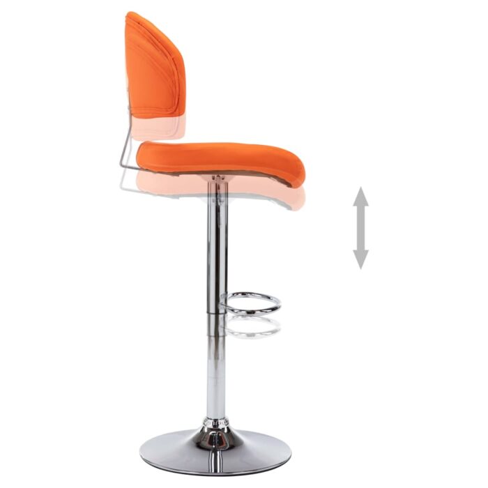 Tabourets de bar lot de 2 orange similicuir – Image 5