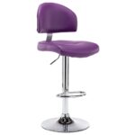 Tabourets de bar lot de 2 violet similicuir – Image 2