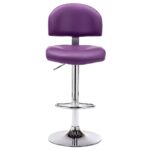 Tabourets de bar lot de 2 violet similicuir – Image 3