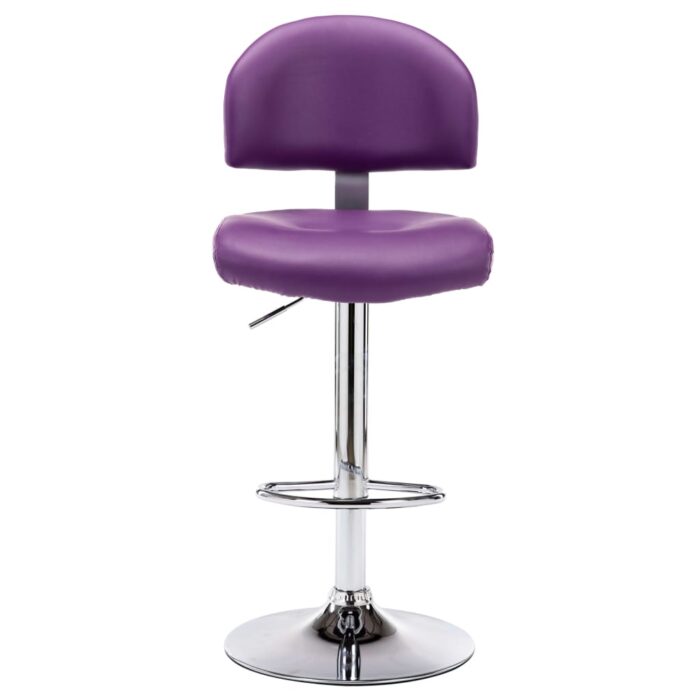 Tabourets de bar lot de 2 violet similicuir – Image 3