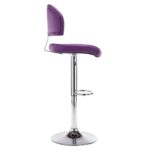 Tabourets de bar lot de 2 violet similicuir – Image 4