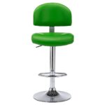 Tabourets de bar lot de 2 vert similicuir – Image 2