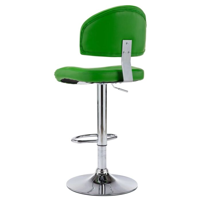 Tabourets de bar lot de 2 vert similicuir – Image 3