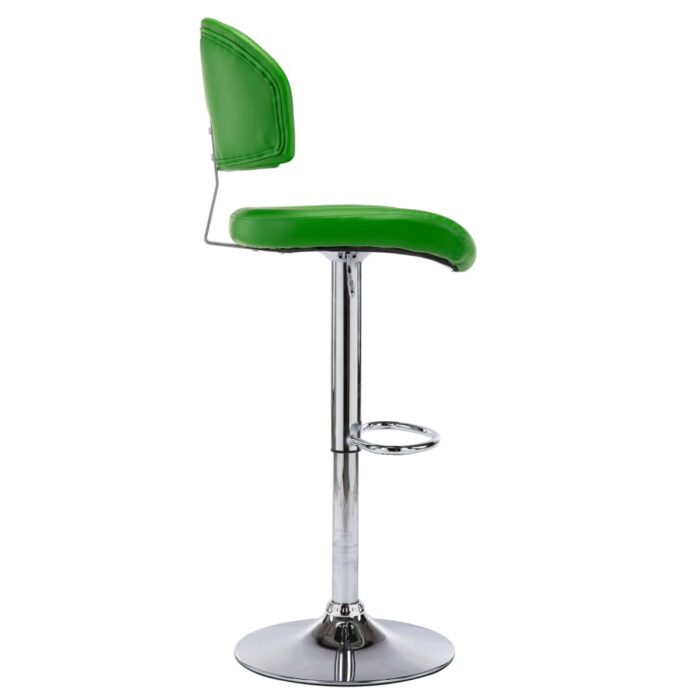 Tabourets de bar lot de 2 vert similicuir – Image 4
