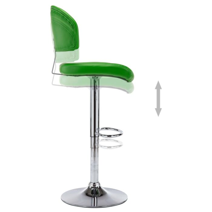 Tabourets de bar lot de 2 vert similicuir – Image 5