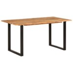 Table de salle à manger 154x80x76 cm Bois d'acacia solide – Image 10