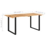 Table de salle à manger 154x80x76 cm Bois d'acacia solide – Image 5