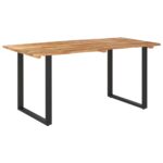 Table de salle à manger 154x80x76 cm Bois d'acacia solide – Image 6