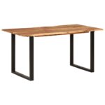 Table de salle à manger 154x80x76 cm Bois d'acacia solide – Image 8