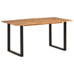 Table de salle à manger 154x80x76 cm Bois d'acacia solide – Image 9