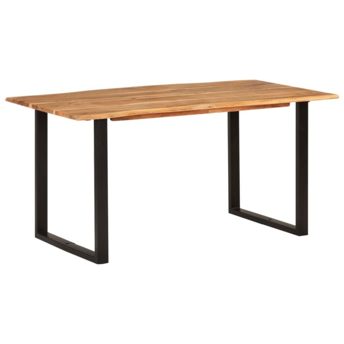 Table de salle à manger 154x80x76 cm Bois d'acacia solide – Image 9