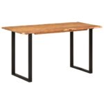 Table de salle à manger 140x70x76 cm Bois d'acacia solide – Image 10